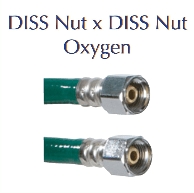 Belmed DISS Style DISS Nut X DISS Nut Oxygen 8000-0002 2ft