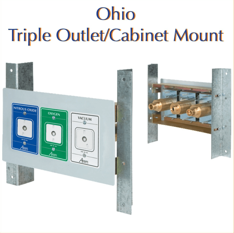 Belmed Ohio Triple Outlet Cabinet Mount Outlet Connection DISS 9022-2213